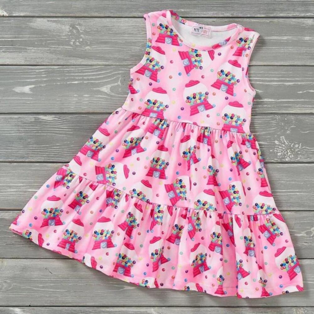 PETE + LUCY Bubblegum Bliss Pink Sleeveless Girls Boutique Dress NEW 2T